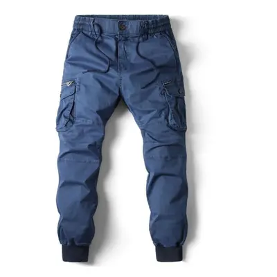 (royal blue, 32) Spring Men&apos;s Large Size Casual Cargo Pants Loose Leggings