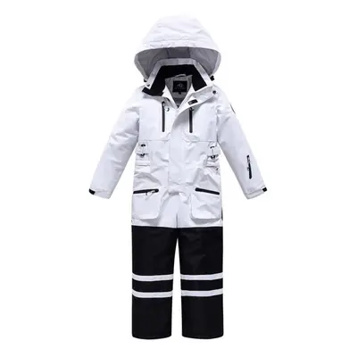 (white, 100) New Style Boys&apos; And Girls&apos; Ski Suits Warm And Breathable One-piece Ski Su