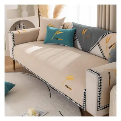 (beige, 90x240cm 1pcs) Sofa Cover Slipcovers Chenille Couch Cover Cushion Modern Sofa Pad Towel 