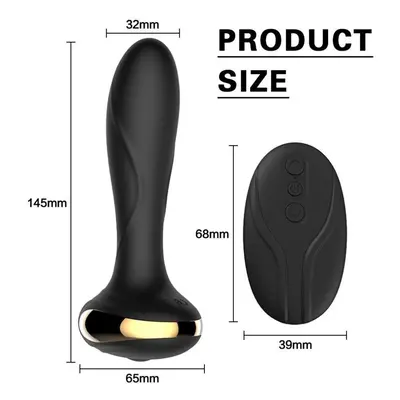 (black) Anal Vibrator Wireless Remote Control Electric Shock Prostate Massager Huge Dildo Big Bu