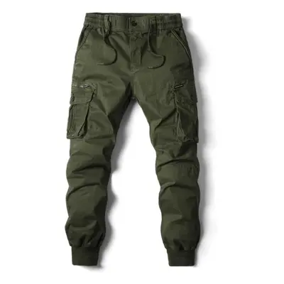 (army green, 36) Spring Men&apos;s Large Size Casual Cargo Pants Loose Leggings