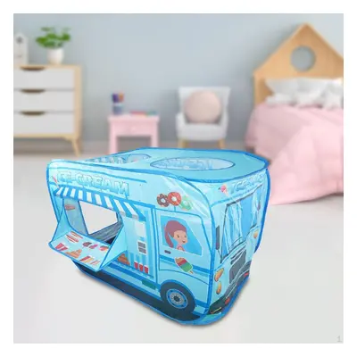 (blue) Children Play Tent Car Themed Cartoon Bus Easy Installation Game Playing Ball Pool