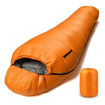 (0Â°C - Orange) Mummy Sleeping Bag | Extreme Season Sleeping Bag for Adults Cold Weatherâ Warm