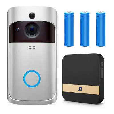 (Doorbell+Ring Chime+3xBatteries) Wireless WiFi Video Doorbell Camera Ring Door Bell Video Home 