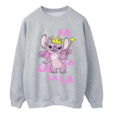 (M, Sports Grey) Disney Womens/Ladies Lilo & Stitch Angel Fa La La Sweatshirt