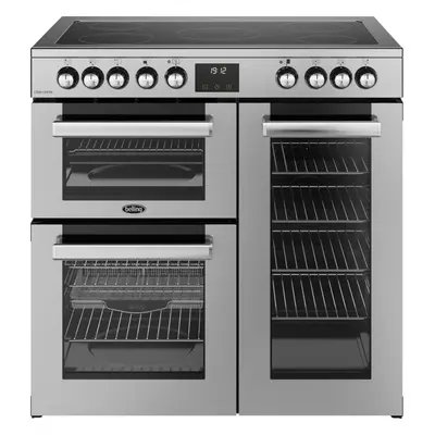 Belling Cookcentre 90E 90cm Electric Range Cooker with Ceramic Hob â Stainless Steel, Stylish 