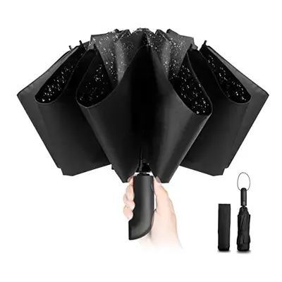 Compact Umbrella Windproof Strong - Automatic Windproof Inverted Umbrellas for Men and Women, 21