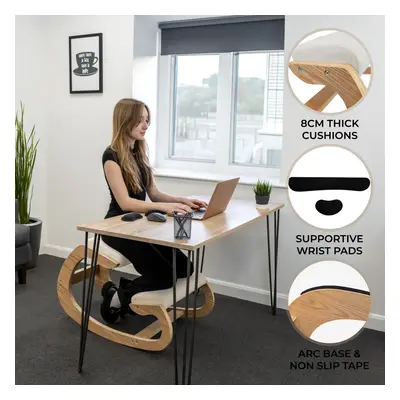 Ergonomic Kneeling Chair Wood Office Rocking Orthopaedic Posture Stool