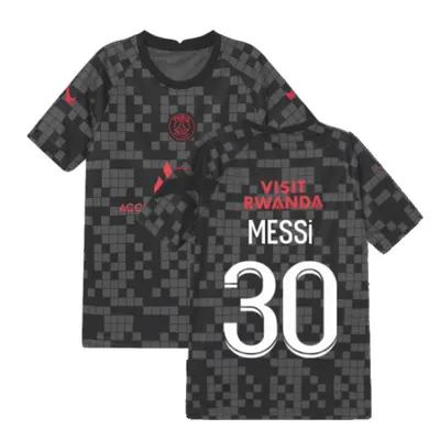 (SB) PSG Pre-Match Training Shirt (Black) - Kids (MESSI 30)