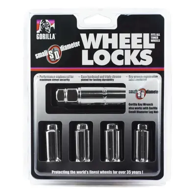 gorilla Automotive 26641SD 14mm x Thread Size chrome Finish Small Diameter Duplex Wheel Lock Set