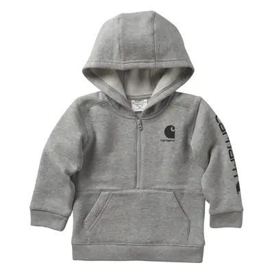 Carhartt Boys' Long-Sleeve Half-Zip Hooded Sweatshirt Grey Heather 2T