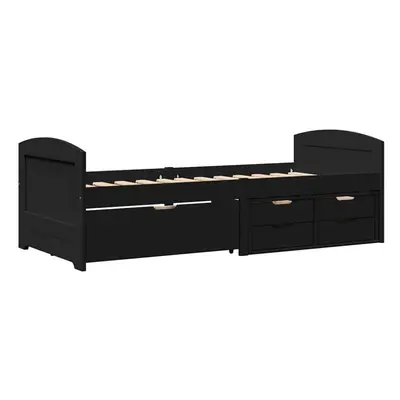 vidaXL Day Bed with Drawers without Mattress IRUN Black 90x200 cm sofa bed