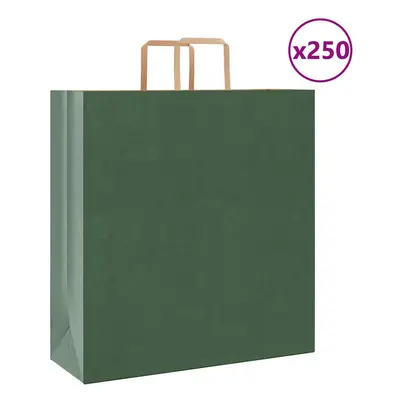 (green, x x cm/ pcs) vidaXL Paper Bags pcs with Handles White 21x11x28 cm Paper Grocery Bag