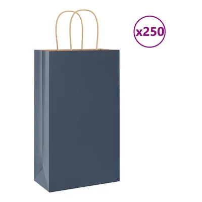 (blue, x x cm) vidaXL Paper Bags pcs with Handles Brown 21x11x36 cm Paper Grocery Bag