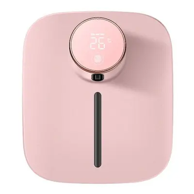 (Pink) Smart Temperature Display USB 320ml Wall-mounted Automatic Soap Dispenser Rechargeable Wa