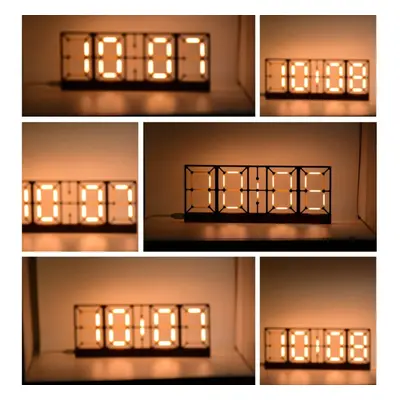 LED Clock Creative Clock DIY Kit Pseudo Glow Hollow Nordic Minimalist USB Powered Desktop Orname