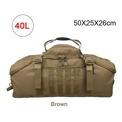 (40L Brown) Men Army Sport Gym Bag Military Tactical Waterproof Backpack Molle Camping Backpacks