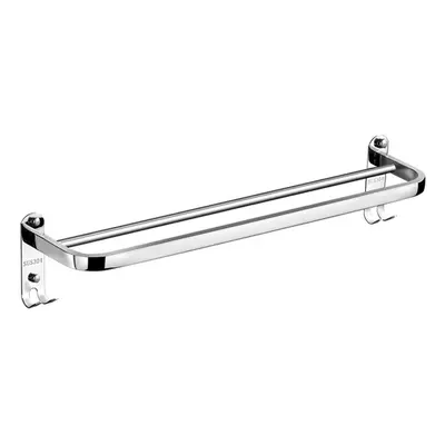 Stainless Steel Perforated Towel Rack Double Rod Shelf Strong Bearing