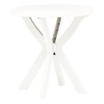 vidaXL Bistro Table White Ã70 cm Plastic Dining Table Outdoor Desk Garden Desk