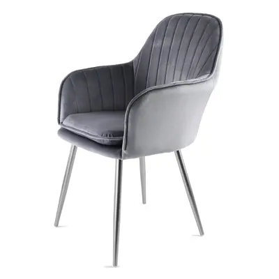 Genesis Muse Accent Chair Velvet Bedroom Living Dining -Â Grey