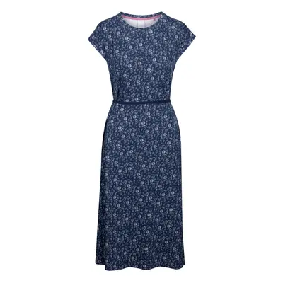 (16, Navy Print) Trespass Womens Summer Dress Cap Sleeves Portia