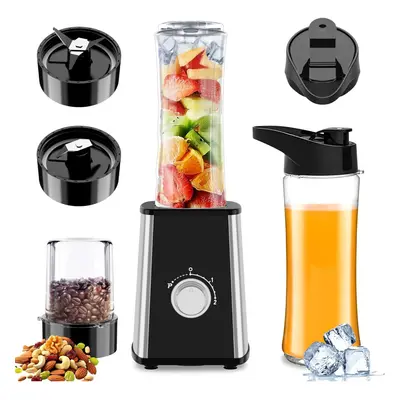 (A) in Multifunctional Smoothie Blender with Adjustable Speeds, 600ML Portable Bottle and 300ML 