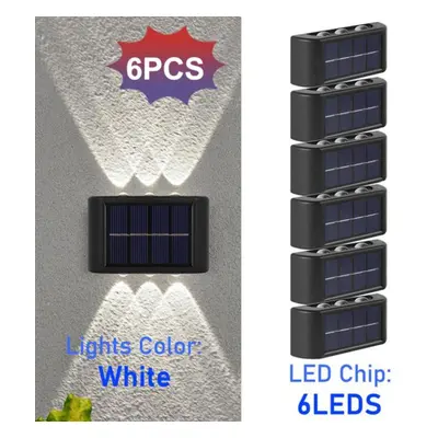 (white, PCS) Outdoor Led Solar Lights Waterproof Garden Decoration Wall Lights For Villa Patio F