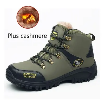 (army green, 43) Snow Boots For Men Hiking Boots Men&apos;s Winter Warm Outdoor Sports Boots