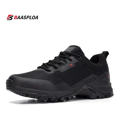 (black, 45) Baasploa Man Non-slip Sneakers Wear-resistant Hiking Shoes Men Outdoor Waterproof Sn