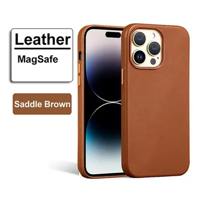 (brown, iPhone 15) Luxury Leather Case For Apple Iphone 15 Pro Max 12 13pro Iphone14 Magsafe Cas