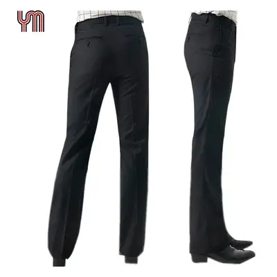 (black, 29) Men Bell Bottom Pants 60s 70s Vintage Bell-bottoms Flare Formal Dress Trousers Wide 