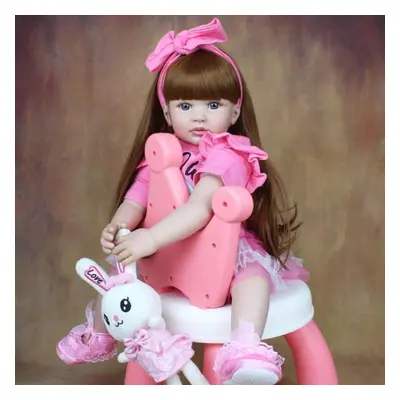 (blue, Blue eyes, 60cm doll) Bzdoll Cm Soft Silicone Baby Reborn Doll For Girl With Cloth Body L