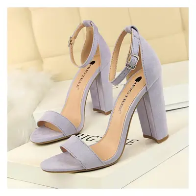 (purple, 41) Bigtree Women&apos;s Summer High Heels Fashion Simple Thick Heel High Heel Nightclu