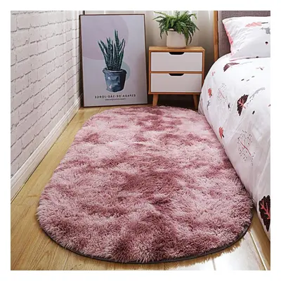 (pink, 120X200cm) Oval-shaped Plush Carpets For Living Room Fashion Pink Fluffy Rugs Bedside Lon