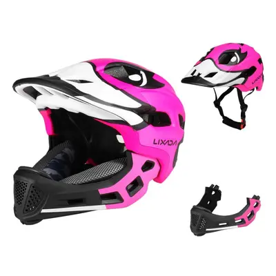 (Rose) Lixada Kids Detachable Full Face Helmet Children Sports Safety Helmet for Cycling Skatebo