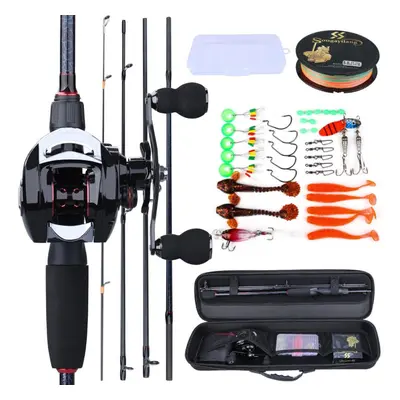 (2.4m and right hand) Sougayilang Portable Travel Fishing Combo 1.8-2.4m Casting Fishing Rod And