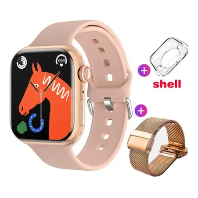 (pink, Milan mesh steel) Watch Smart Watch Men Body Temperature Bt Call Nfc Always On Display Fi