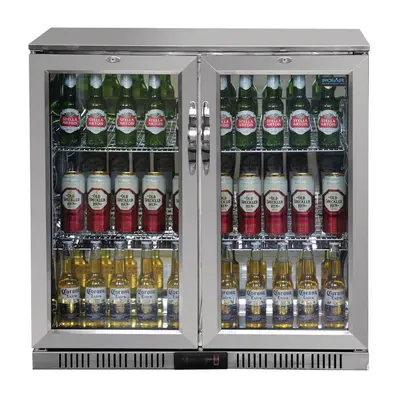 Polar G-Series Back Bar Cooler with Hinged Doors Stainless Steel 208Ltr