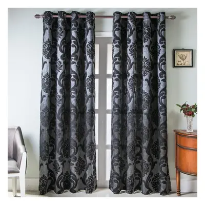 (black, W250cm x L250cm) 1pc Jacquard Balcony Door 40% Semi-blackout Window Ring Type Curtain Fo