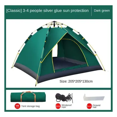 (green, 200*200*135cm) Tent Outdoor Camping Automatic Camping Supplies Sun Protection Rain Proof