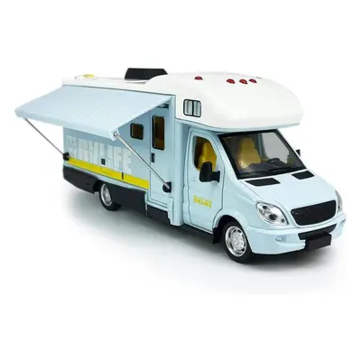 (blue, Size:21*9.5*7cm) Camper Rv Motorhome Toys Diecast Metal Vehicle Pretend Play Pull Back Mo