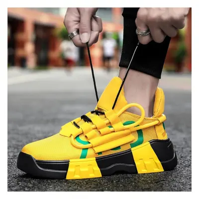 (yellow, 40) Platform Sneakers For Men Fashion Sport Basketball Shoes Male Street Style Chunky C