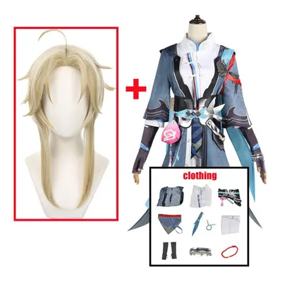 (XXXL-(Costume+Wig)) Game Honkai Star Rail Yanqing Cosplay Costume Full Set Uniform Outfit Acces