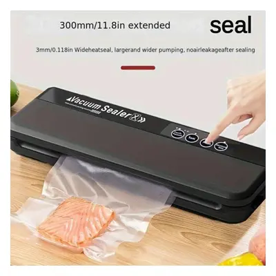 (black, EU Plug) Automatic Vacuum Sealing Machine With Longer Automatic Lock Suitable For Small 