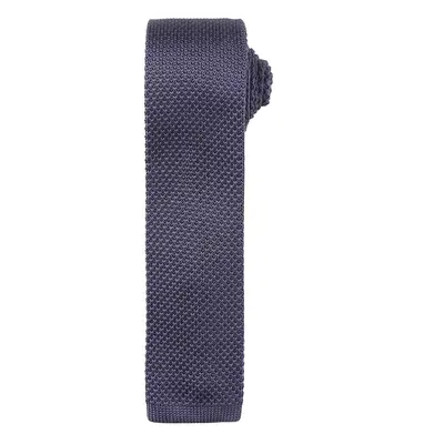 (One Size, Steel) Premier Mens Slim Textured Knit Effect Tie (Pack of 2)