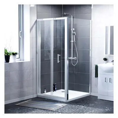 Jupiter Shower Bi-Fold Door 1000mm & 800mm Side Panel Enclosure Chrome