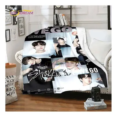 (12, 130x150cm-M) New Kpop Star Stray Kids Throw Blanket Soft Blankets For Beds Sofa Cover Winte