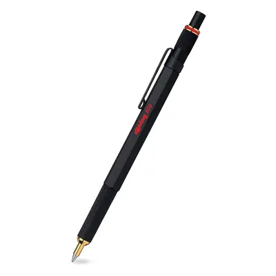 rOtring Ballpoint Pen, Medium Point, black Ink, Black Barrel, Refillable