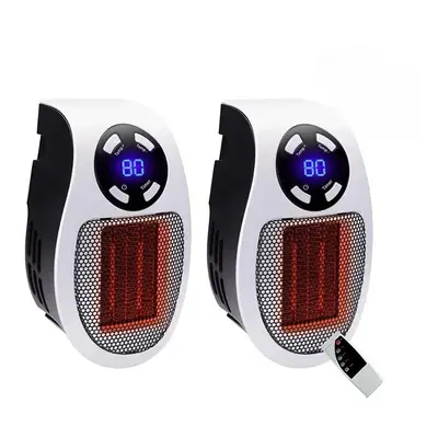 (2PCS with Remote Control) Portable Plug In Electric Heater Timer LED Display