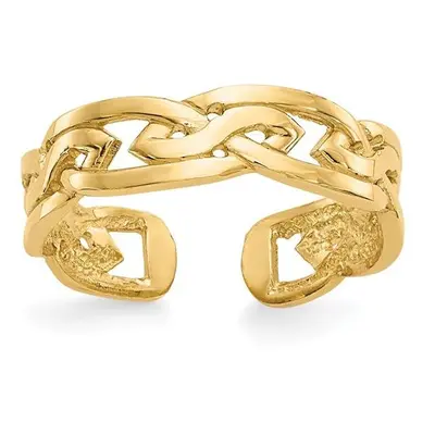 14K Yellow Gold Weave Toe Ring